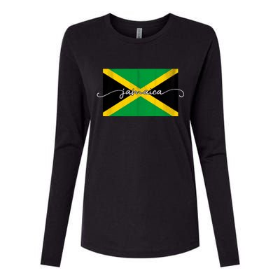 Proud Jamaican Flag Jamaica Pride Womens Cotton Relaxed Long Sleeve T-Shirt