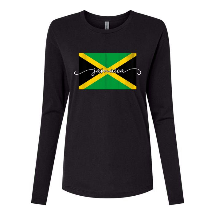 Proud Jamaican Flag Jamaica Pride Womens Cotton Relaxed Long Sleeve T-Shirt