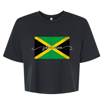 Proud Jamaican Flag Jamaica Pride Bella+Canvas Jersey Crop Tee