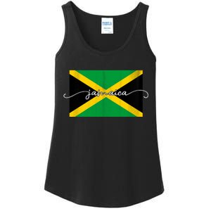 Proud Jamaican Flag Jamaica Pride Ladies Essential Tank