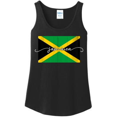 Proud Jamaican Flag Jamaica Pride Ladies Essential Tank