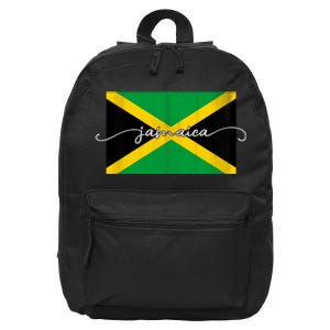 Proud Jamaican Flag Jamaica Pride 16 in Basic Backpack