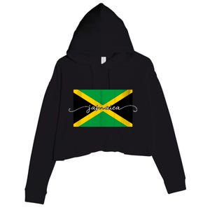 Proud Jamaican Flag Jamaica Pride Crop Fleece Hoodie