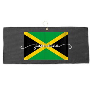 Proud Jamaican Flag Jamaica Pride Large Microfiber Waffle Golf Towel