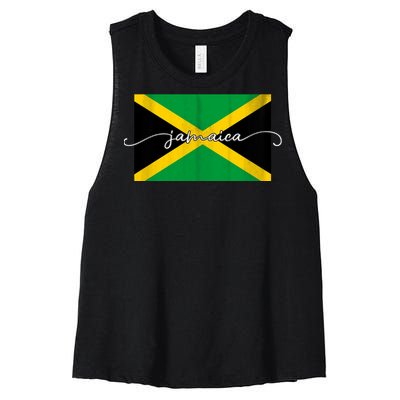 Proud Jamaican Flag Jamaica Pride Women's Racerback Cropped Tank