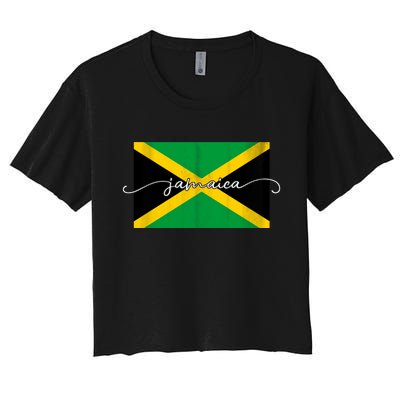 Proud Jamaican Flag Jamaica Pride Women's Crop Top Tee