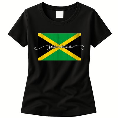 Proud Jamaican Flag Jamaica Pride Womens T-Shirt