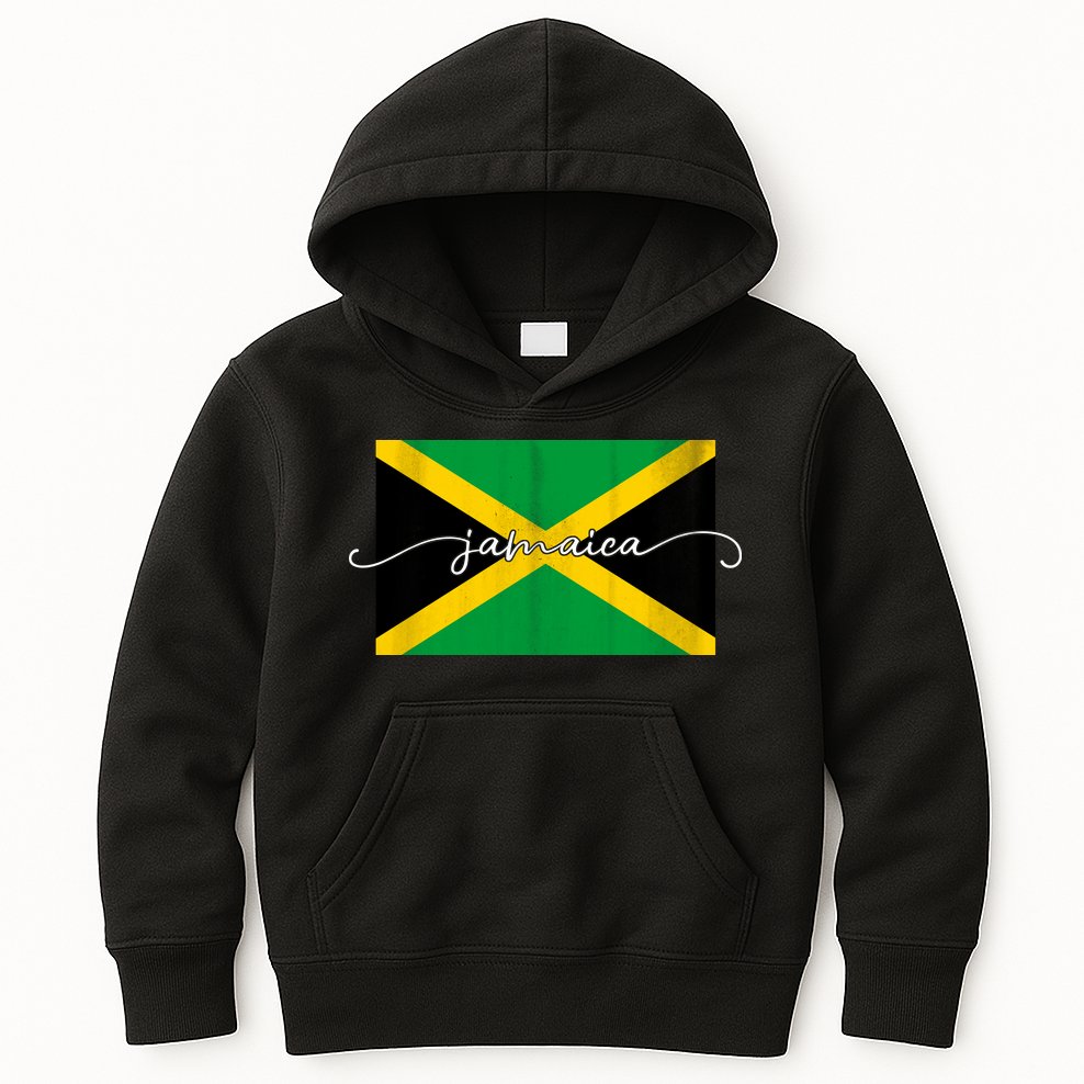 Proud Jamaican Flag Jamaica Pride Kids Hoodie