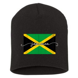 Proud Jamaican Flag Jamaica Pride Short Acrylic Beanie