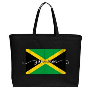 Proud Jamaican Flag Jamaica Pride Cotton Canvas Jumbo Tote