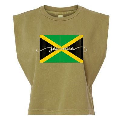 Proud Jamaican Flag Jamaica Pride Garment-Dyed Women's Muscle Tee