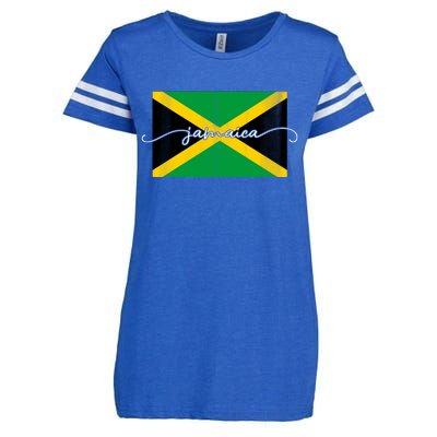 Proud Jamaican Flag Jamaica Pride Enza Ladies Jersey Football T-Shirt