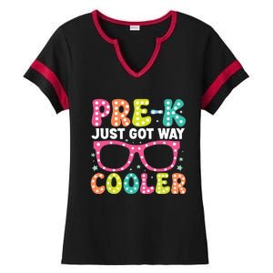 Prek Just Got Way Cooler Students First Day Of Prek School Ladies Halftime Notch Neck Tee