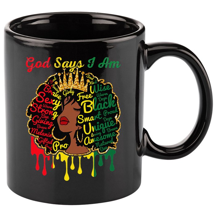 Proud Juneteenth God Says I Am Black History Month 11oz C Handle Ceramic Mug