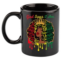 Proud Juneteenth God Says I Am Black History Month 11oz C Handle Ceramic Mug