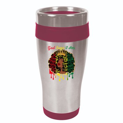 Proud Juneteenth God Says I Am Black History Month 16oz Travel Tumbler