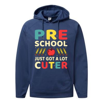 Preschool Just Got A Lot Cuter Funny Preschool Meaningful Gift Performance Fleece Hoodie