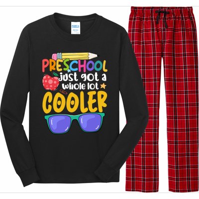 Preschool Just Got A Whole Lot Cooler Team Preschool Meaningful Gift Long Sleeve Pajama Set