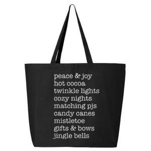 Peace & Joy Hot Cocoa Twinkle Lights Cozy Nights 25L Jumbo Tote