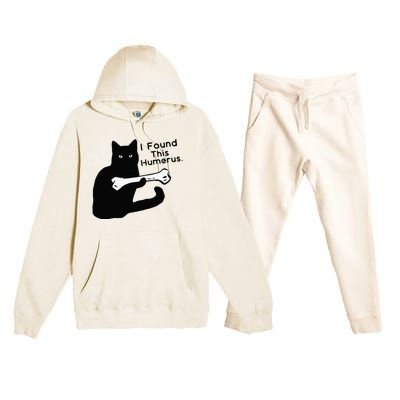 Pun Joke I Found This Humerus Humorous Cat Lover Premium Hooded Sweatsuit Set