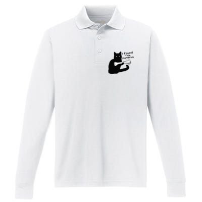 Pun Joke I Found This Humerus Humorous Cat Lover Performance Long Sleeve Polo