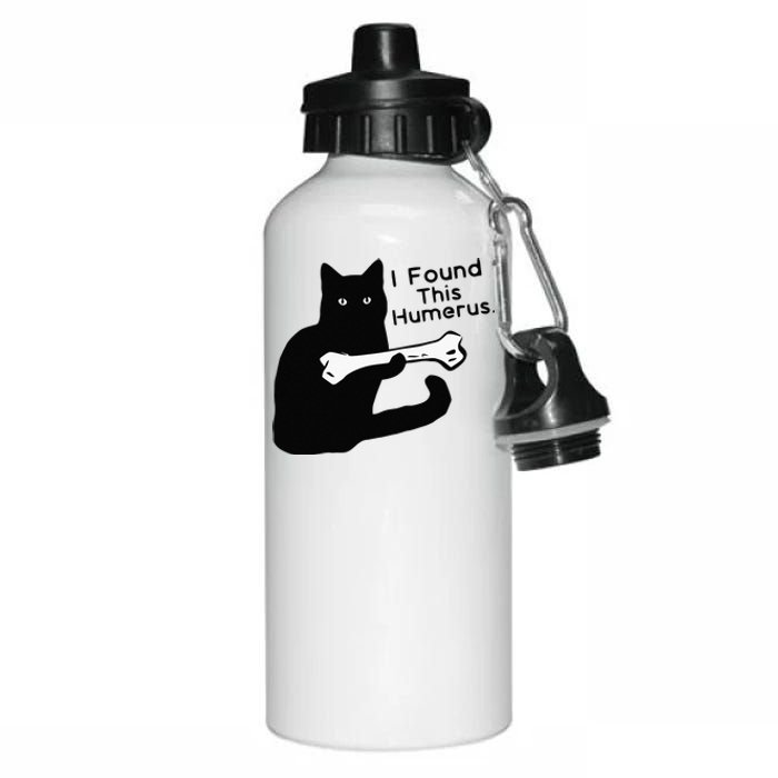 Pun Joke I Found This Humerus Humorous Cat Lover Aluminum Water Bottle