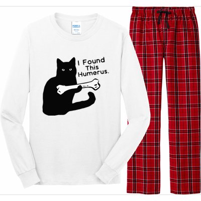 Pun Joke I Found This Humerus Humorous Cat Lover Long Sleeve Pajama Set