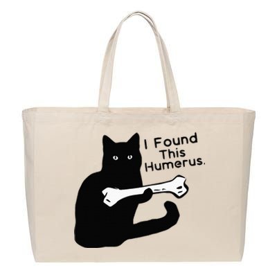 Pun Joke I Found This Humerus Humorous Cat Lover Cotton Canvas Jumbo Tote