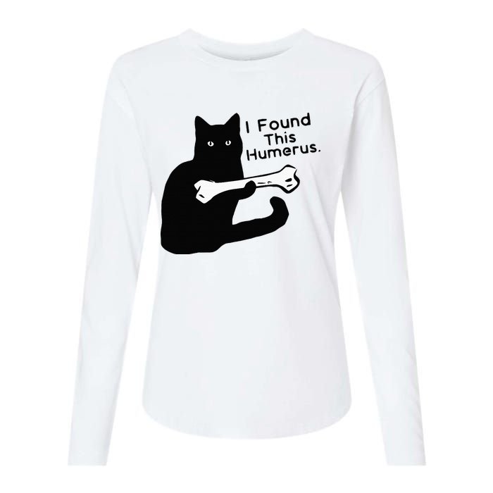 Pun Joke I Found This Humerus Humorous Cat Lover Womens Cotton Relaxed Long Sleeve T-Shirt