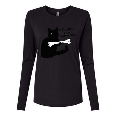 Pun Joke I Found This Humerus Humorous Cat Lover Womens Cotton Relaxed Long Sleeve T-Shirt