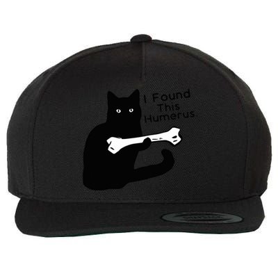 Pun Joke I Found This Humerus Humorous Cat Lover Wool Snapback Cap