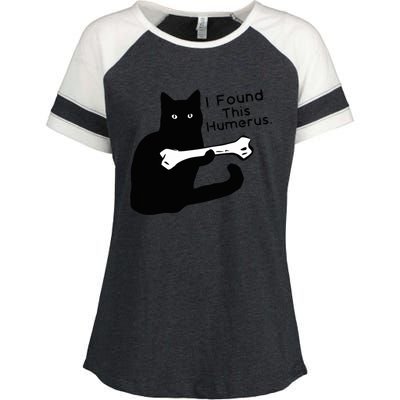 Pun Joke I Found This Humerus Humorous Cat Lover Enza Ladies Jersey Colorblock Tee