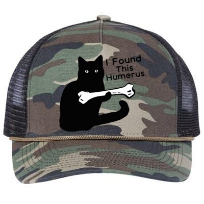 Pun Joke I Found This Humerus Humorous Cat Lover Retro Rope Trucker Hat Cap