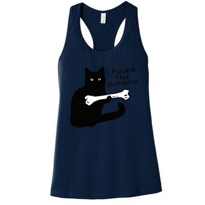 Pun Joke I Found This Humerus Humorous Cat Lover Women's Racerback Tank