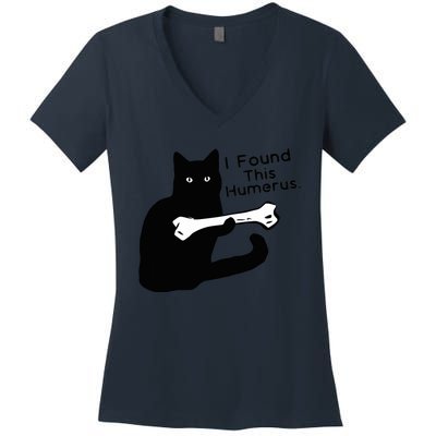 Pun Joke I Found This Humerus Humorous Cat Lover Women's V-Neck T-Shirt