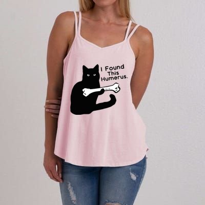 Pun Joke I Found This Humerus Humorous Cat Lover Women's Strappy Tank