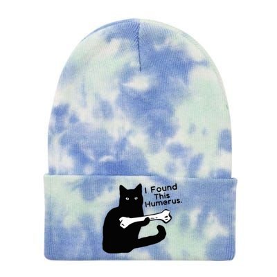 Pun Joke I Found This Humerus Humorous Cat Lover Tie Dye 12in Knit Beanie