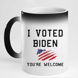 Pro Joe I Voted For Biden You're Welcome Patriotic Flag Great Gift 11oz Black Color Changing Mug