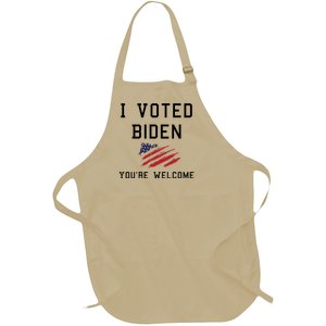 Pro Joe I Voted For Biden You're Welcome Patriotic Flag Great Gift Full-Length Apron With Pockets