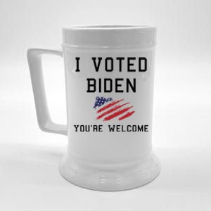 Pro Joe I Voted For Biden You're Welcome Patriotic Flag Great Gift Beer Stein