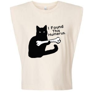 Pun Joke I Found This Humerus Humorous Cat Lover Halloween Garment-Dyed Women's Muscle Tee