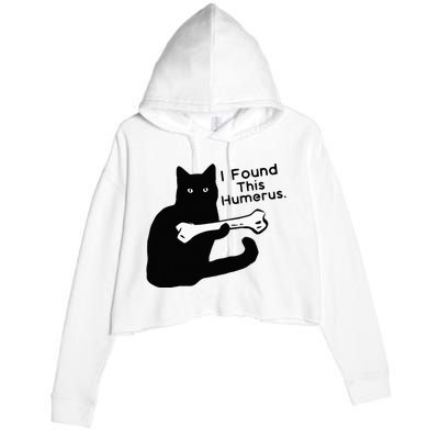 Pun Joke I Found This Humerus Humorous Cat Lover Halloween Crop Fleece Hoodie