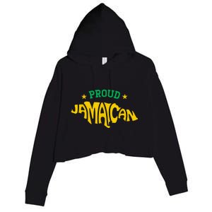 Proud Jamaican Jamaica Flag Map Souvenir Jamaican Crop Fleece Hoodie