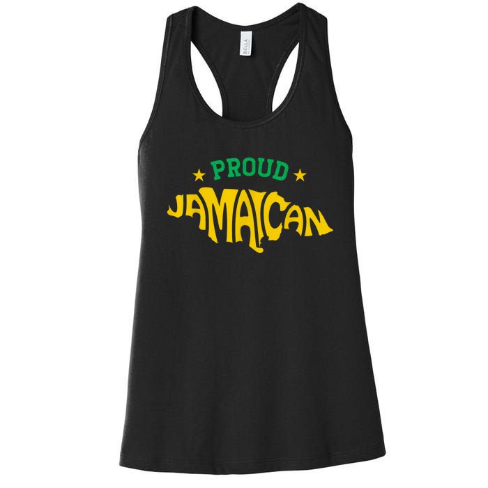 Proud Jamaican Jamaica Flag Map Souvenir Jamaican Women's Racerback Tank