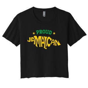 Proud Jamaican Jamaica Flag Map Souvenir Jamaican Women's Crop Top Tee