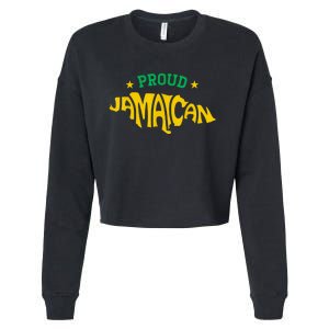 Proud Jamaican Jamaica Flag Map Souvenir Jamaican Cropped Pullover Crew