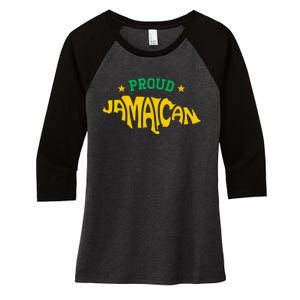 Proud Jamaican Jamaica Flag Map Souvenir Jamaican Women's Tri-Blend 3/4-Sleeve Raglan Shirt