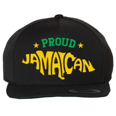 Proud Jamaican Jamaica Flag Map Souvenir Jamaican Wool Snapback Cap