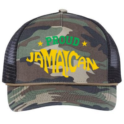 Proud Jamaican Jamaica Flag Map Souvenir Jamaican Retro Rope Trucker Hat Cap