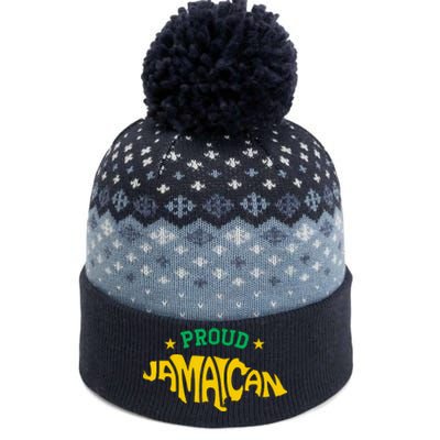 Proud Jamaican Jamaica Flag Map Souvenir Jamaican The Baniff Cuffed Pom Beanie